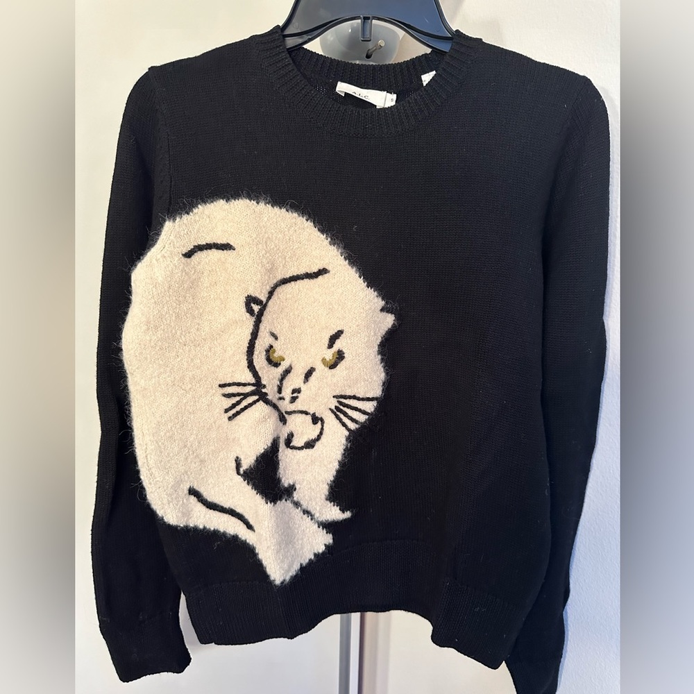 A.L.C. Black Sweater Big Cat, Size Small